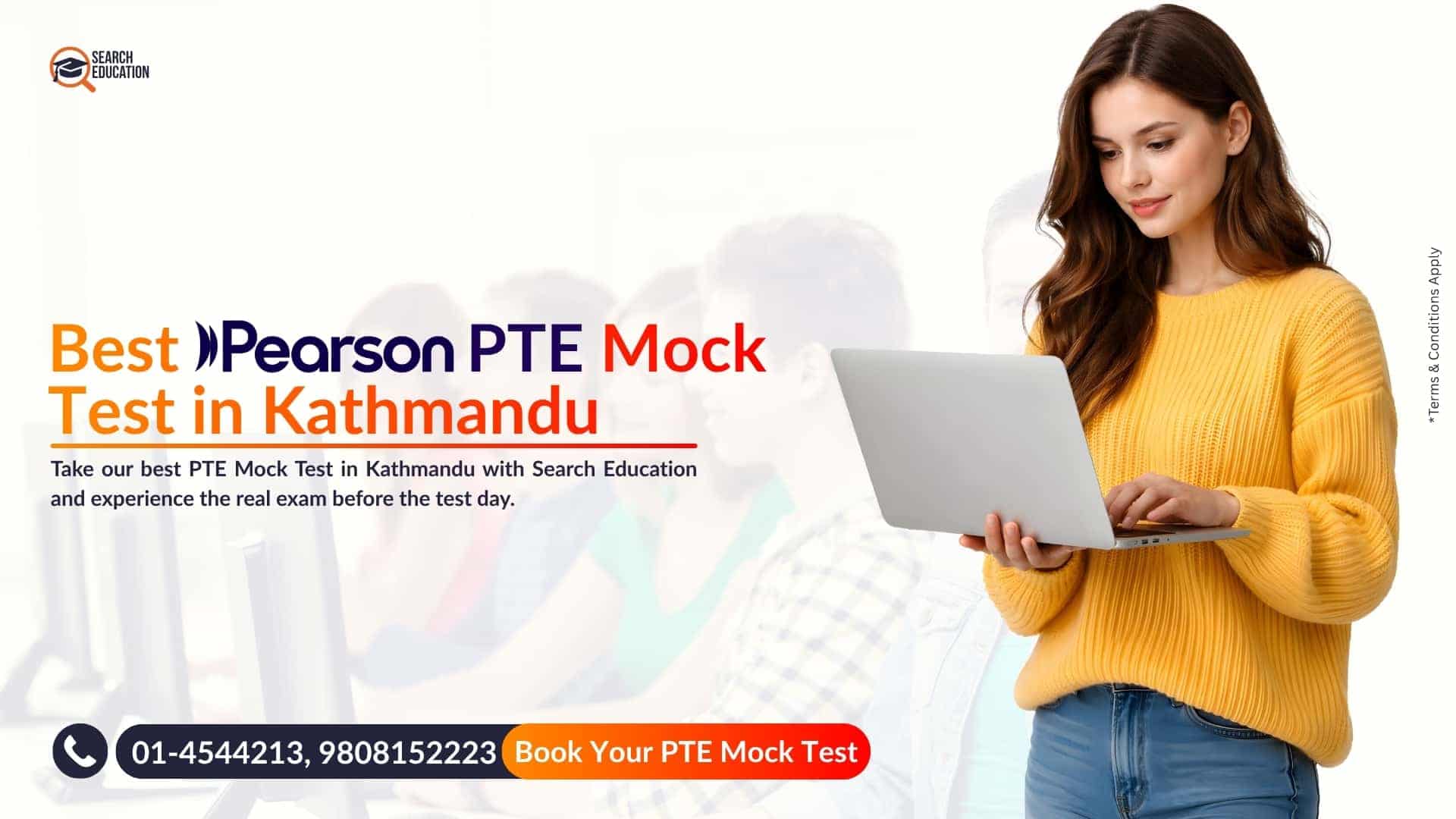 student looking at the best PTE mock test in Kathmandu