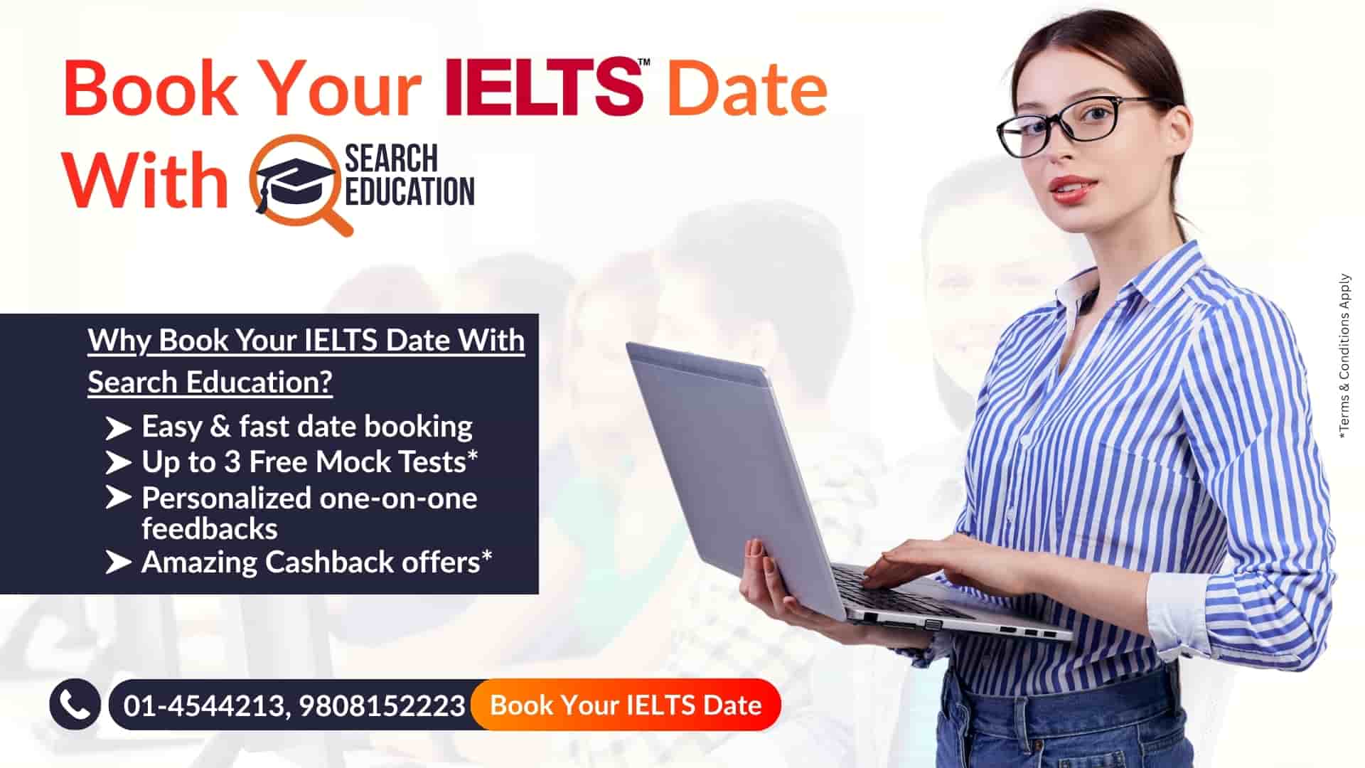 student happy for ielts date booking with Search Education