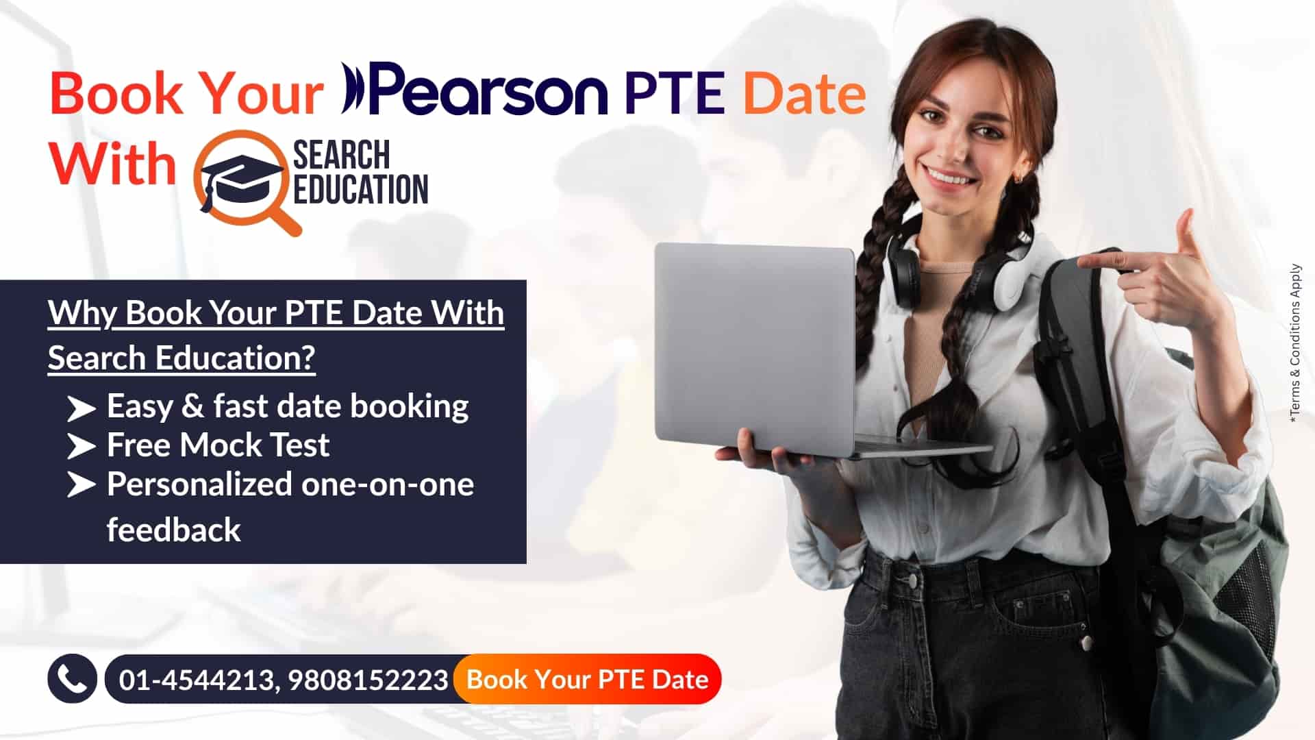student happy about ielts date booking with Search Education