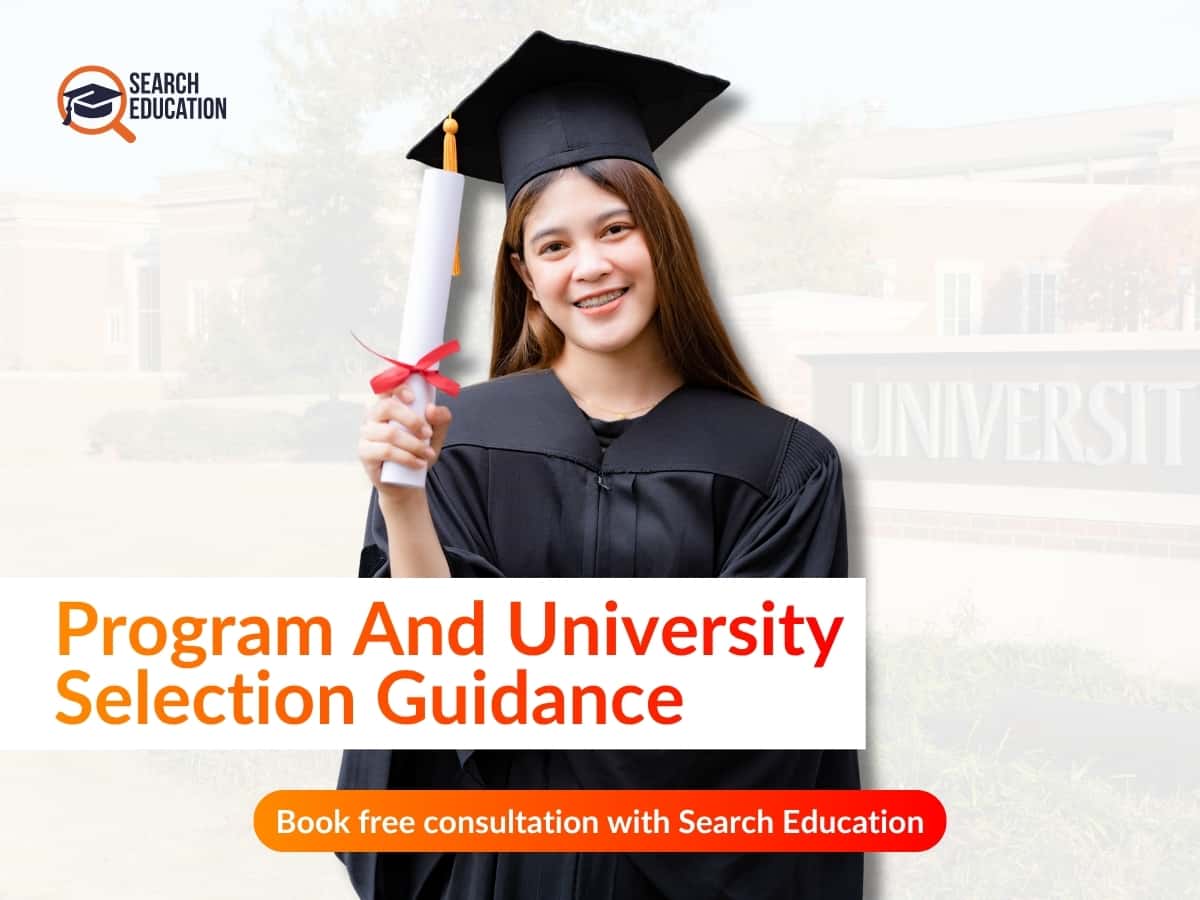 student looking forward to program and university selection counselling with Search Education